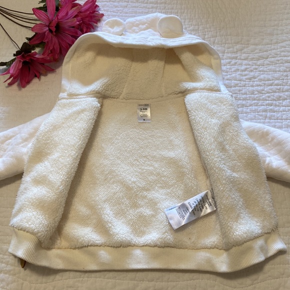 Like new! Simple Joys by Carter's Babies' Hooded Sweater Jacket Sz 3-6M - Picture 3 of 9